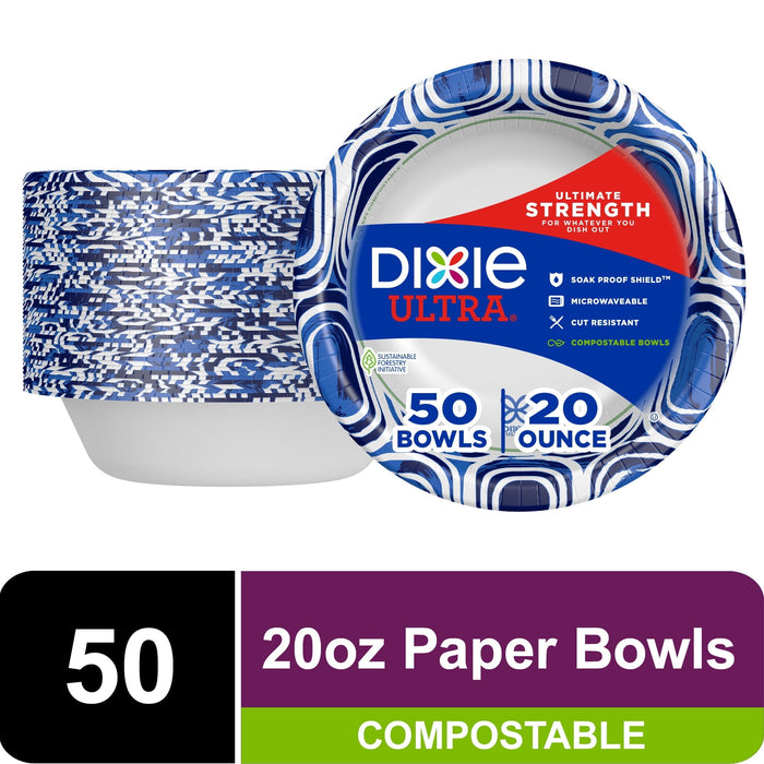 Dixie Ultra Paper Bowls 20 Oz, 52 Count