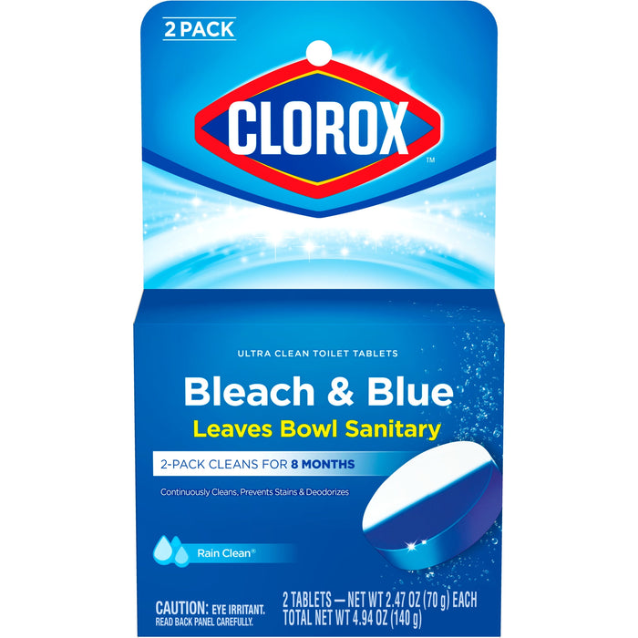 COLROX Bleach & Blue Toilet Bowl Cleaner, Rain Clean Scent 2 ct