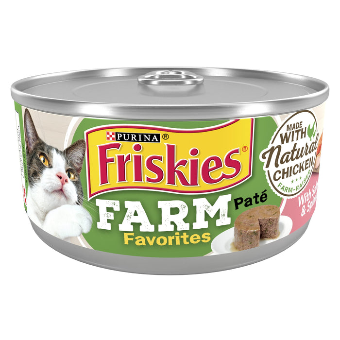 Friskies, Wet Cat Canned Salmon & Spinach Pate, 5.5 Ounce
