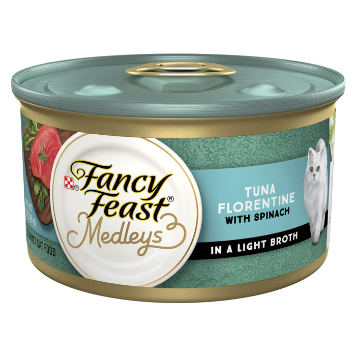 Purina Fancy Feast Medleys Wet Cat Food, Tuna Florentine with Spinach in Light Broth 3 Ounce