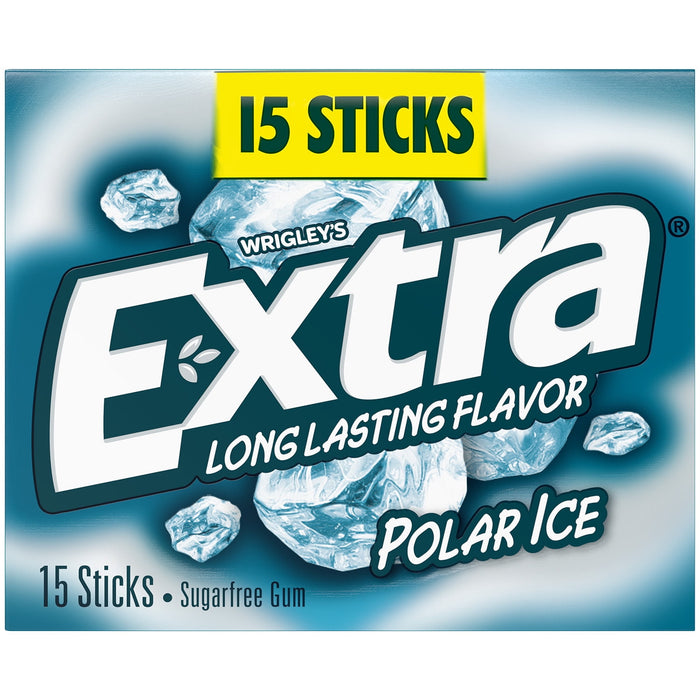 Extra Polar Ice Sugar Free Gum, 15 Stick Single Pack