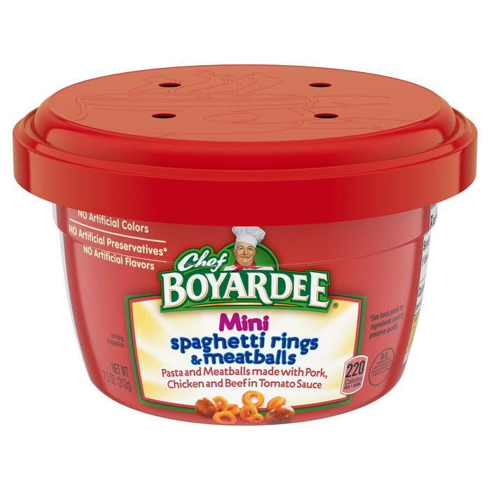 Chef Boyardee Mini-Bites Spaghetti Rings & Meatballs 7.5 Oz. Microwavable Bowls