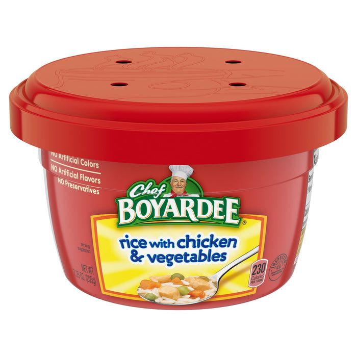 Chef Boyardee Rice with Chicken & Vegetables, 7.25-Ounce Microwavable Bowls