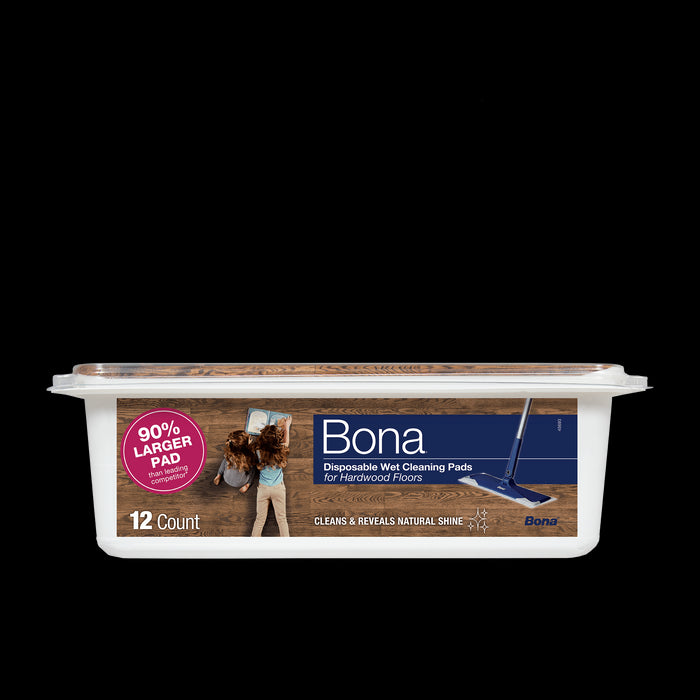Bona Cleaning Products Mop Refill Wood Surface Wet Mopping Disposable Cleaning Pads - Unscented, 12 ct