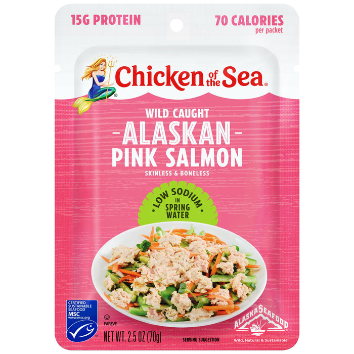 Chicken of the Sea Pink Salmon, Wild Caught, Skinless & Boneless, Low Sodium, 2.5 oz. Packet