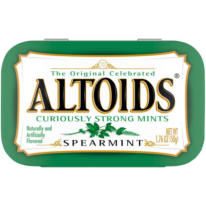 Altoids Classic Spearmint Breath Mints Hard Candy - 1.76 oz each Tin