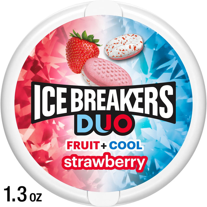 ICE BREAKERS Fruit + Cool Mints, Strawberry, 1.3-Ounce Containers