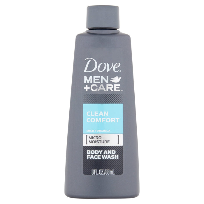Dove Men + Care Clean Comfort Micro Moisture Mild Formula Body and Face Wash 3 Oz