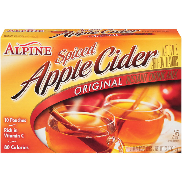 Alpine - Spiced Cider - Original - Apple Flavor Drink Mix, 10 ct