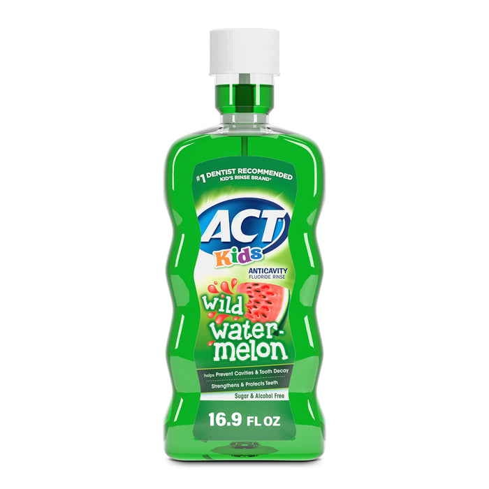 ACT Kids Anticavity Fluoride Rinse, Wild Watermelon, 16.9 Ounce