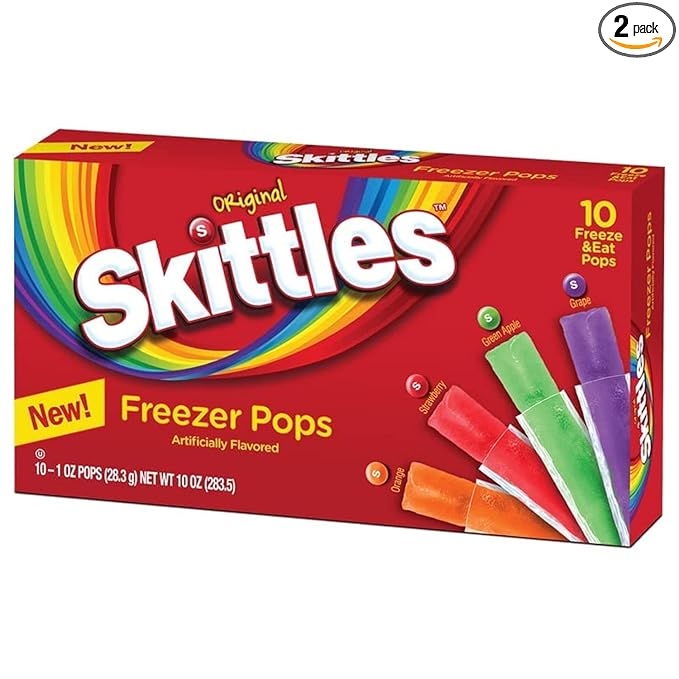 Skittles Freezer Bars Ice Pops 10 count