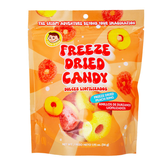 Josh Bosh Freeze-Dried Candy, Peach Ring, Crunchy & Airy Gummy Candies, Gluten Free 1.98 oz