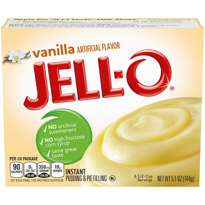 J-ello Vanilla Instant Pudding Mix & Pie Filling 5.1 oz. Box