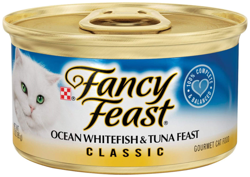 Purina Fancy Feast Wet Cat Food - Classic Ocean Whitefish & Tuna Feast 3 oz. Can