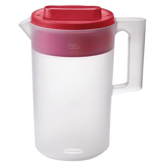 Rubbermaid Clear Pitcher, Red Cover, 1 Gallon