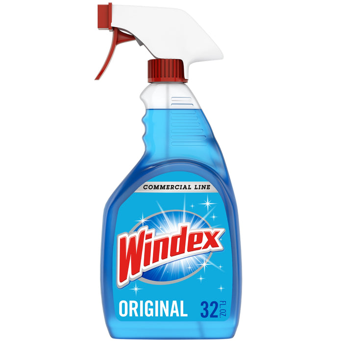 Windex Commercial Line Glass Cleaner Trigger Bottle Blue Original 32 fl oz