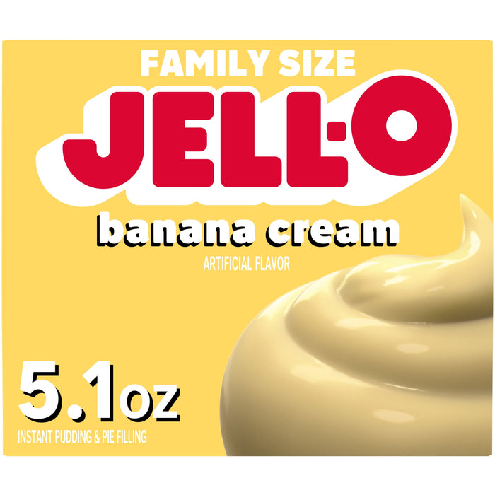 J-ello Banana Cream Instant Pudding Mix & Pie Filling 5.1 oz. Box