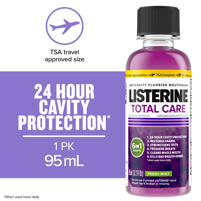 Listerine Total Care Anticavity Mouthwash, Fresh Mint, 3.2 Ounce