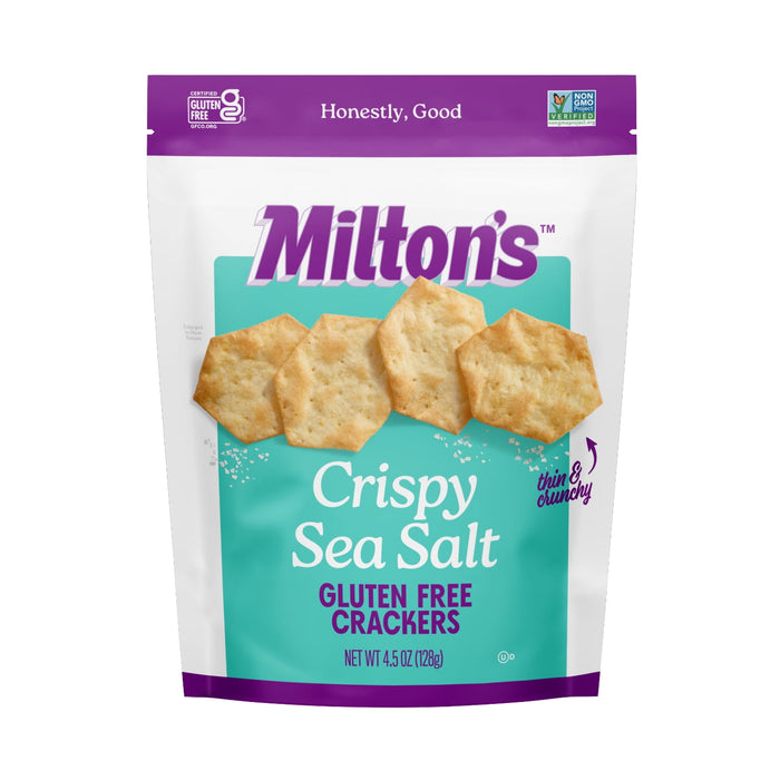 Milton?s Gluten Free Crackers (Crispy Sea Salt). Crispy & Gluten-Free Grain Baked Crackers (Single Pack, 4.5 oz).