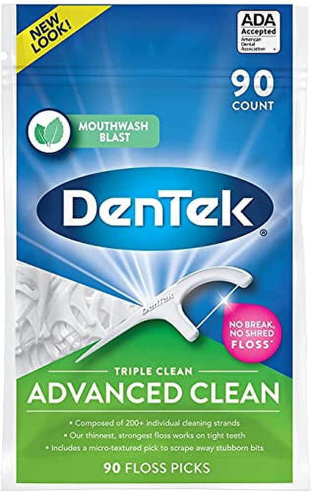 Dentek Triple Clean Floss Picks Fresh Mint 90 each