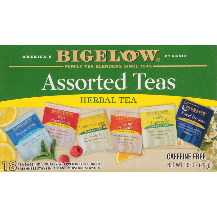 Bigelow Assorted Herb Tea 6 Varieties 18 Bags