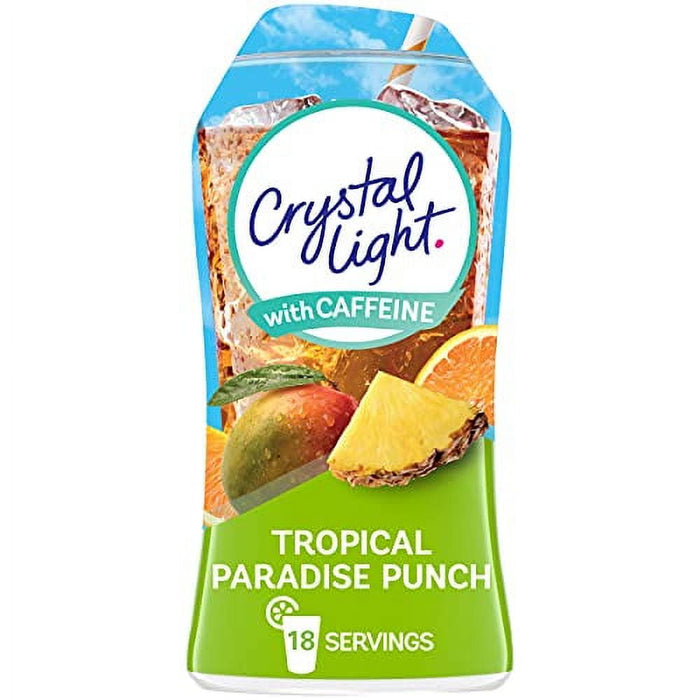 Crystal Light Caffeine Tropical Paradise Punch Liquid Drink Mix Free Zero Calorie - 1.62 fl oz