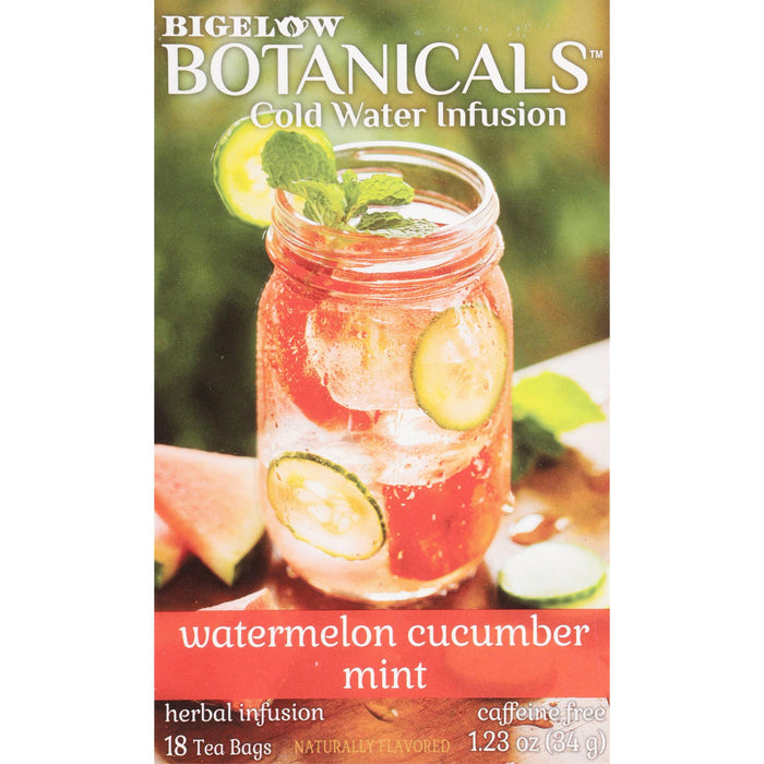 Bigelow Botanicals Cold Water Infusion Watermelon Cucumber Mint Tea Bags 18 Count Box