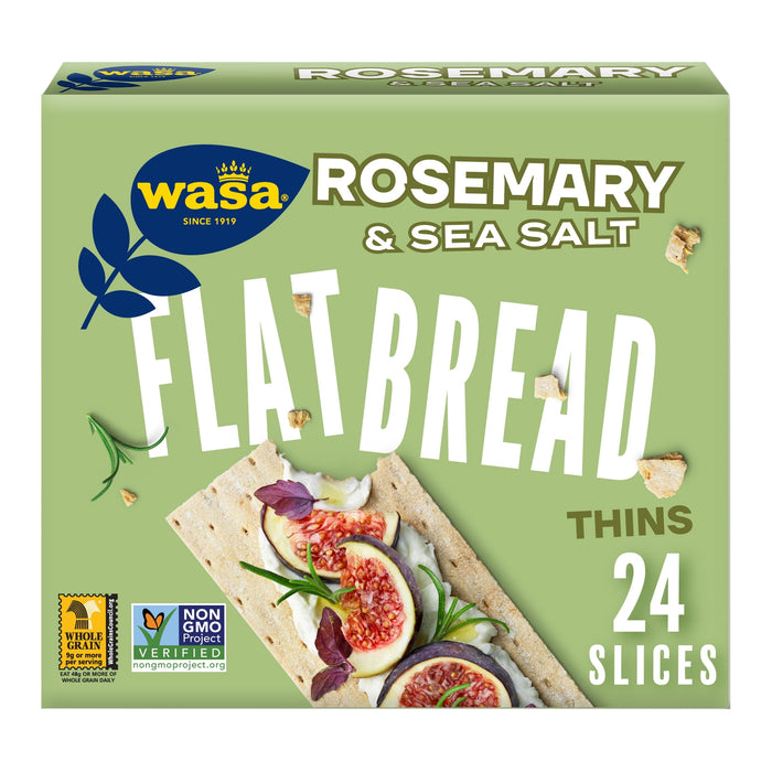 Wasa Flatbread Thins Crackers, Rosemary and Sea Salt, 6.7 Ounce