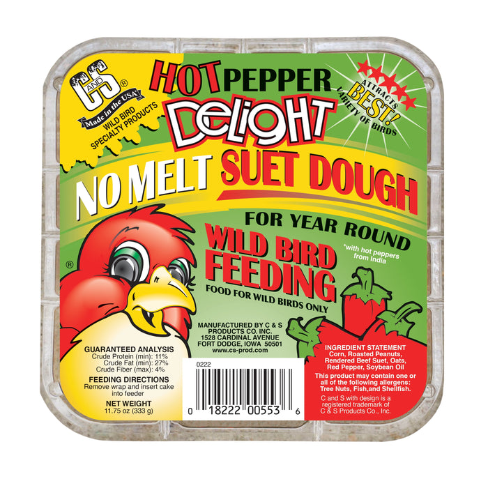 C&S Products Hot Pepper Delight Assorted Species Wild Bird Food Beef Suet 11.75