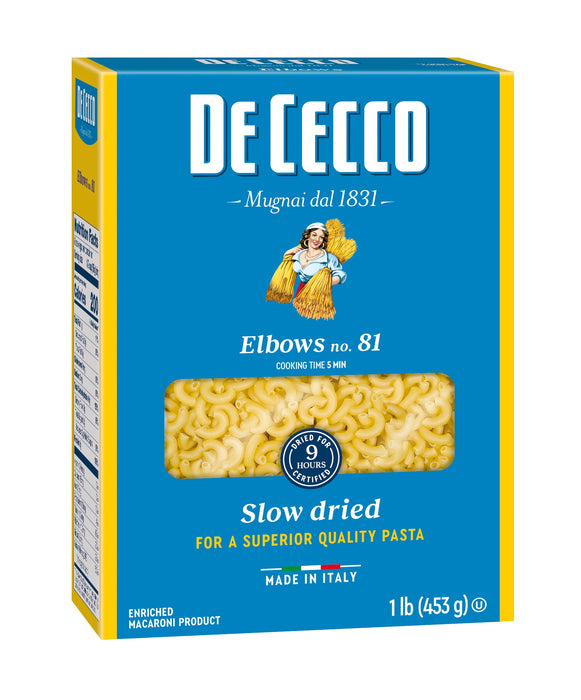 De Cecco Pasta, Elbows Pasta, 16 oz