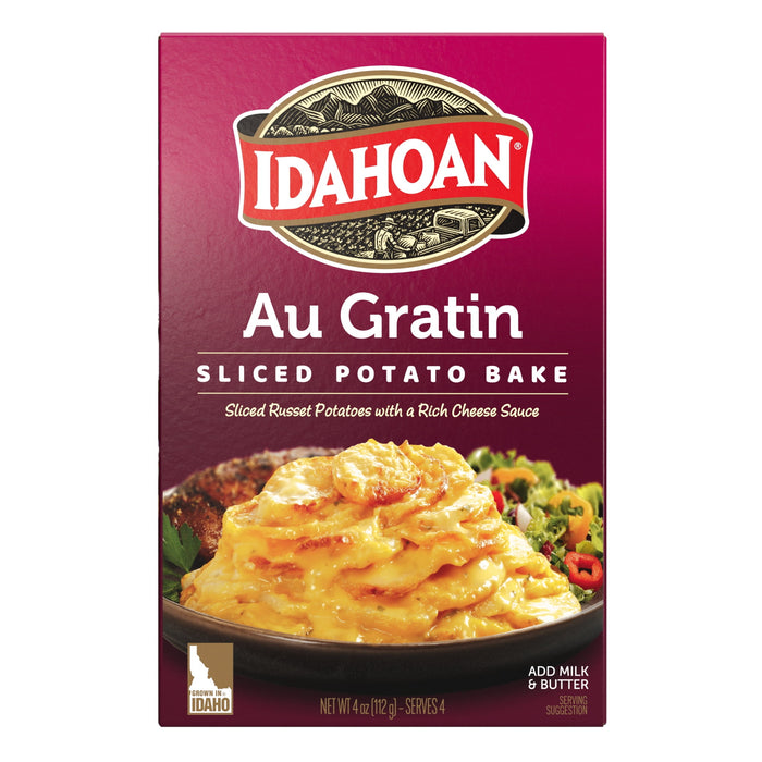 Idahoan Au Gratin Homestyle Casserole, 100% Real Idaho Potatoes, Gluten Free, 4 oz Box