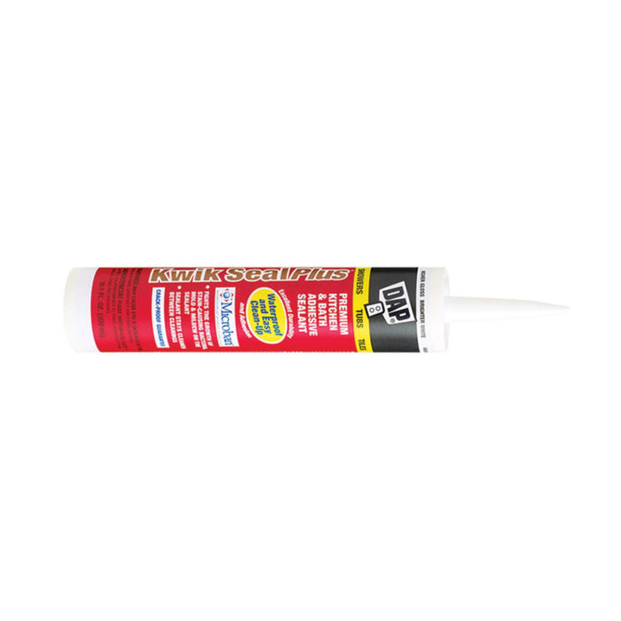 DAP Kwik Seal Plus White Siliconized Caulk  10.1 oz.