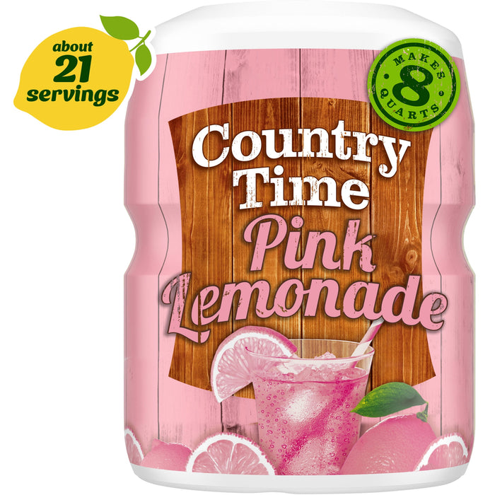 Country Time Strawberry Lemonade Naturally Flavored Powdered Drink Mix 19 oz Canister