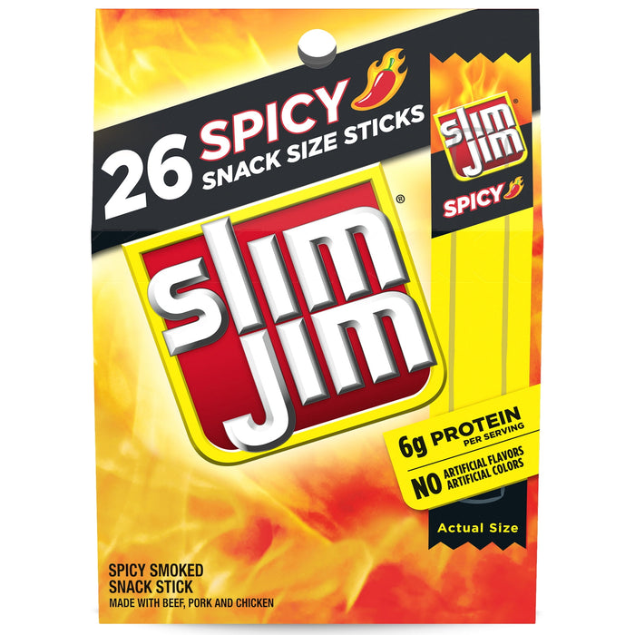 Slim Jim Spicy Flavor, .28 Oz. 26-Count, 7.28 Oz. (Pack of 1)