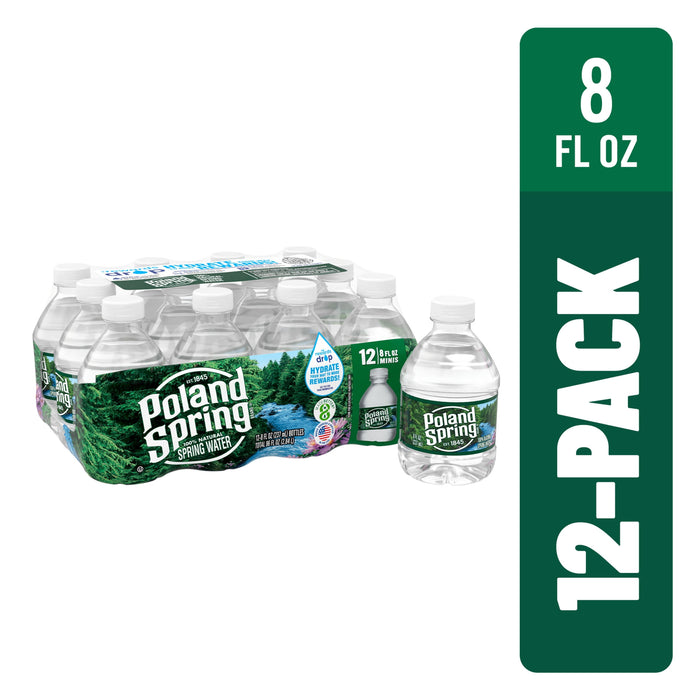 Poland Spring Natural Spring Water, 8 Fl Oz - 12ct