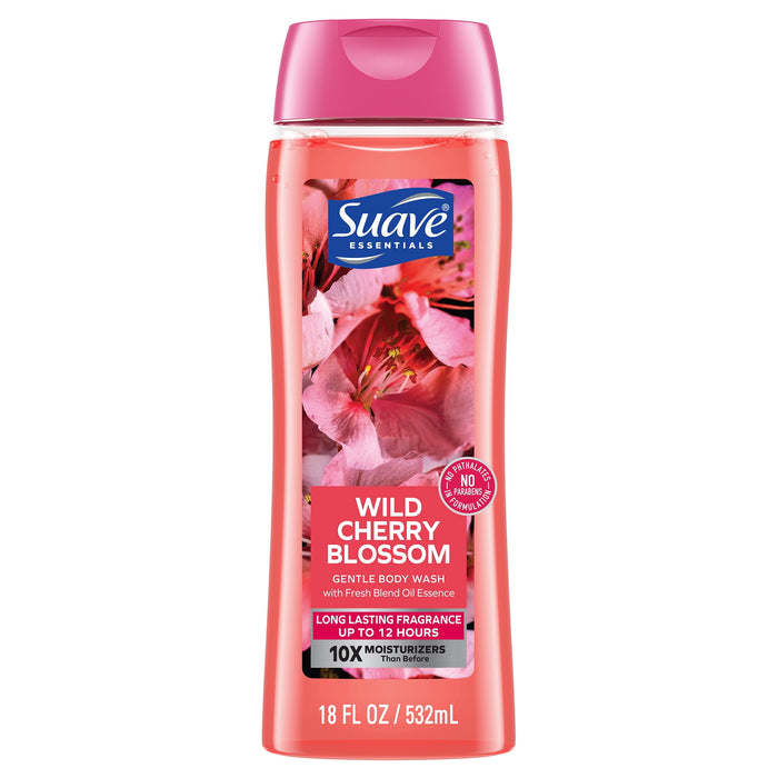 Suave Essentials Gentle Body Wash Wild Cherry Blossom. 18 oz