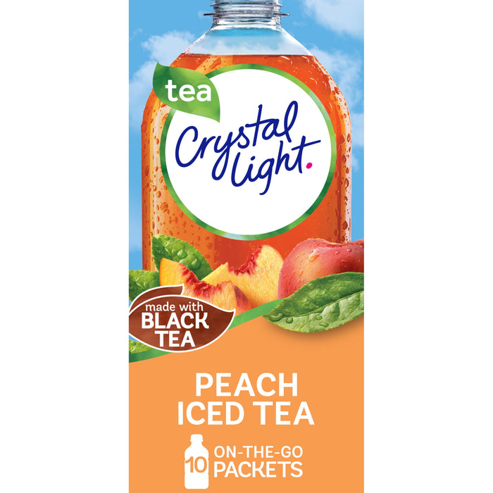 Crystal Light On The Go Peach Tea Drink Mix - 10 Count