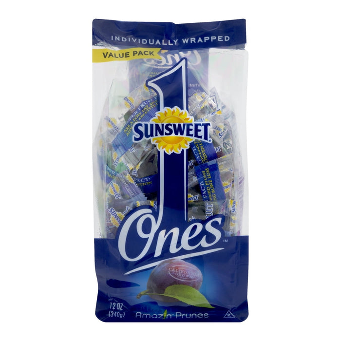 Sunsweet Ones Individually Wrapped Dried Prunes Value Pack 12 ounce