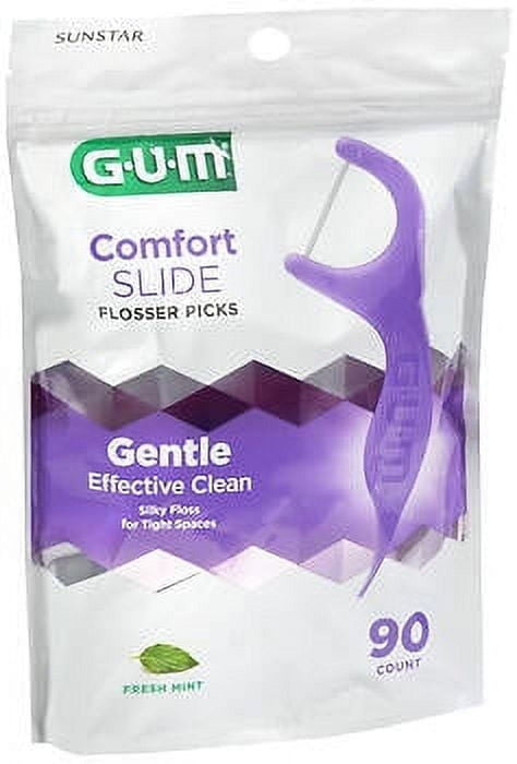 GUM Comfort Slide Floss Picks Fresh Mint Flavor, 90 ct