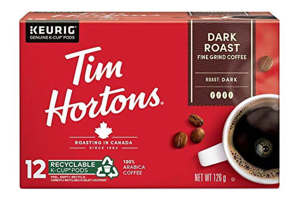 Tim Hortons Dark Roast K-Cup Coffee Pods Recyclable 12ct for Keurig Brewers, Single Serve Cups, 12 ct, 4.4 oz BB. 01/29/2025