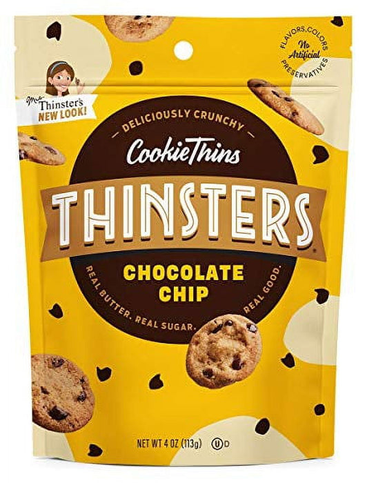 Thinsters Toasted Chocolate Chip Crunchy Cookie Thins 4 oz.