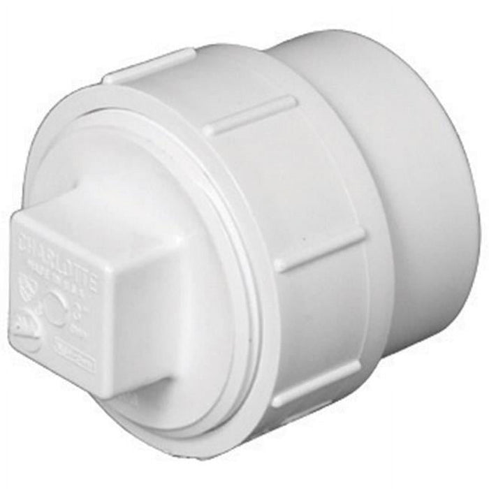 Charlotte 105X White PVC Cleanout Adapter With Plug, 1-1/2