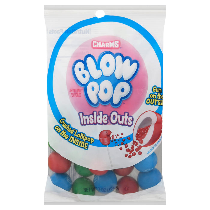 Charms Blow Pop Gumballs Candy, Inside Outs, 7 Ounce Bag