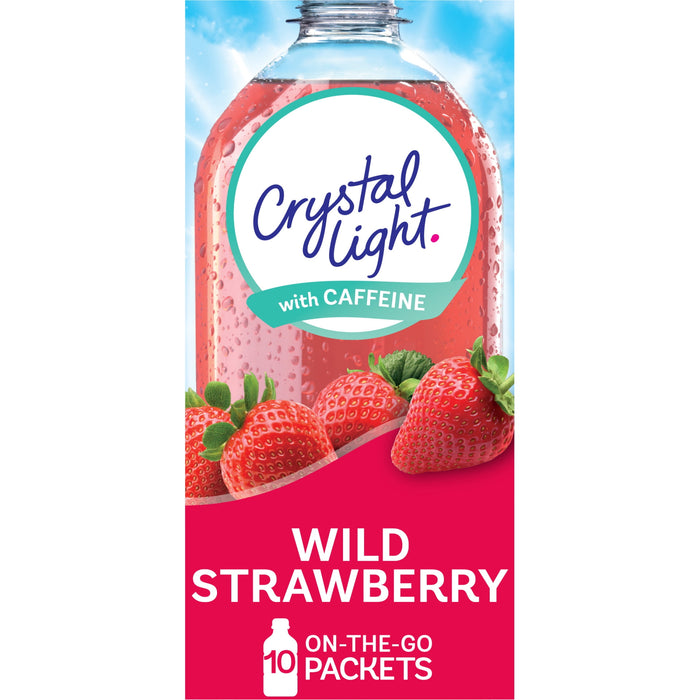 Crystal Light Sugar-Free Wild Strawberry Drink Mix with Caffeine (10 On-the-Go Packets)