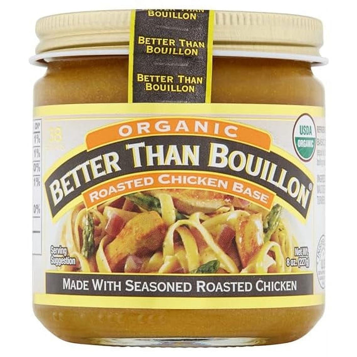 Better Than Bouillon Organic Roasted Chicken Base, Made with Seasoned Roasted Chicken, USDA Organic, Contains 38 Servings Per Jar (8 Ounce (Pack of 1))