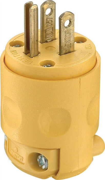 Leviton 515PV 15 Amp, 125 Volt, Grounding Plug, Yellow