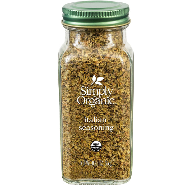 Simply Organic Italian Seasoning, 0.95 Ounce, Organic Herbs, Oregano, Majoram, Thyme, Rosemary, Basil, Sage, Kosher, NonGMO