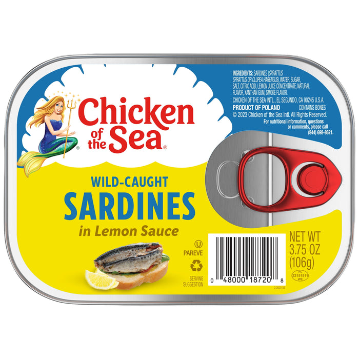 Chicken of the Sea Sardines in Lemon and Extra Virgin Olive Oil, 3.75-Ounce