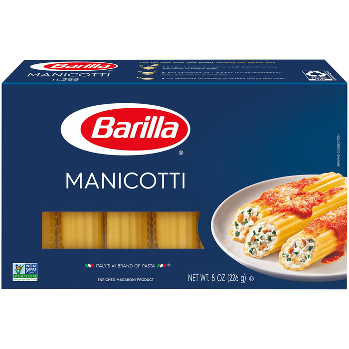 Barilla Manicotti Shells - 8 oz