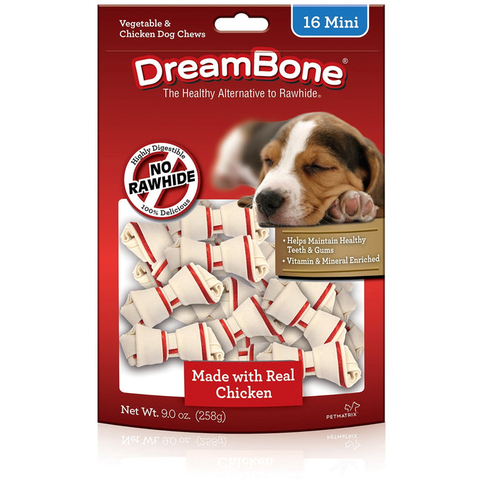 Dream-Bone Chicken Dog Chew, Mini, 16-Count